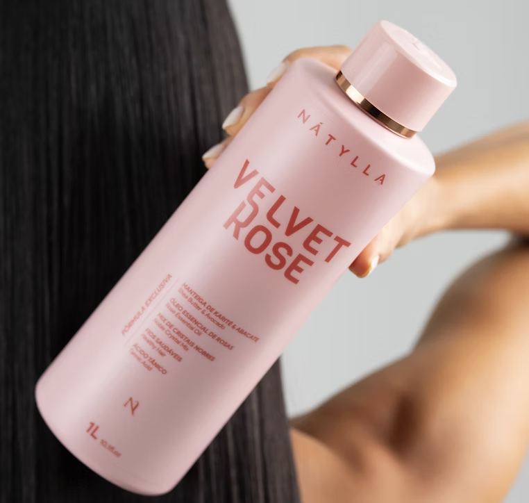 Nátylla Velvet Rose 1L, alisamento profissional sem formol distribuído no atacado em SC